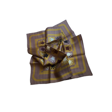 Load image into Gallery viewer, SILK SCARVES - BROWN & GOLD