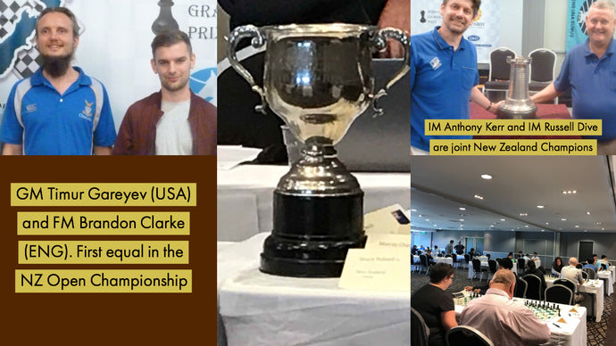 Final Round and NZ Chess Congress joint Winners GM Timur Gareyev and FM Brendan Clarke