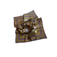 Load image into Gallery viewer, SILK SCARVES - BROWN &amp; GOLD
